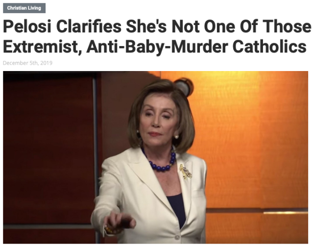 Pelosi catholic extremist